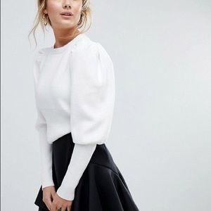 Balloon sleeve sweater dress.